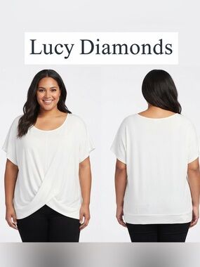 Lucy Diamonds Twist Front Top 3X